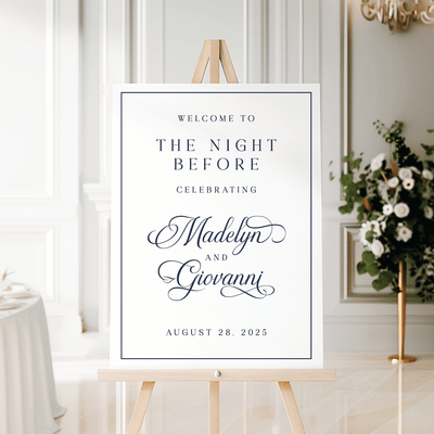 Elegant Night Before Rehearsal Dinner Welcome Sign
