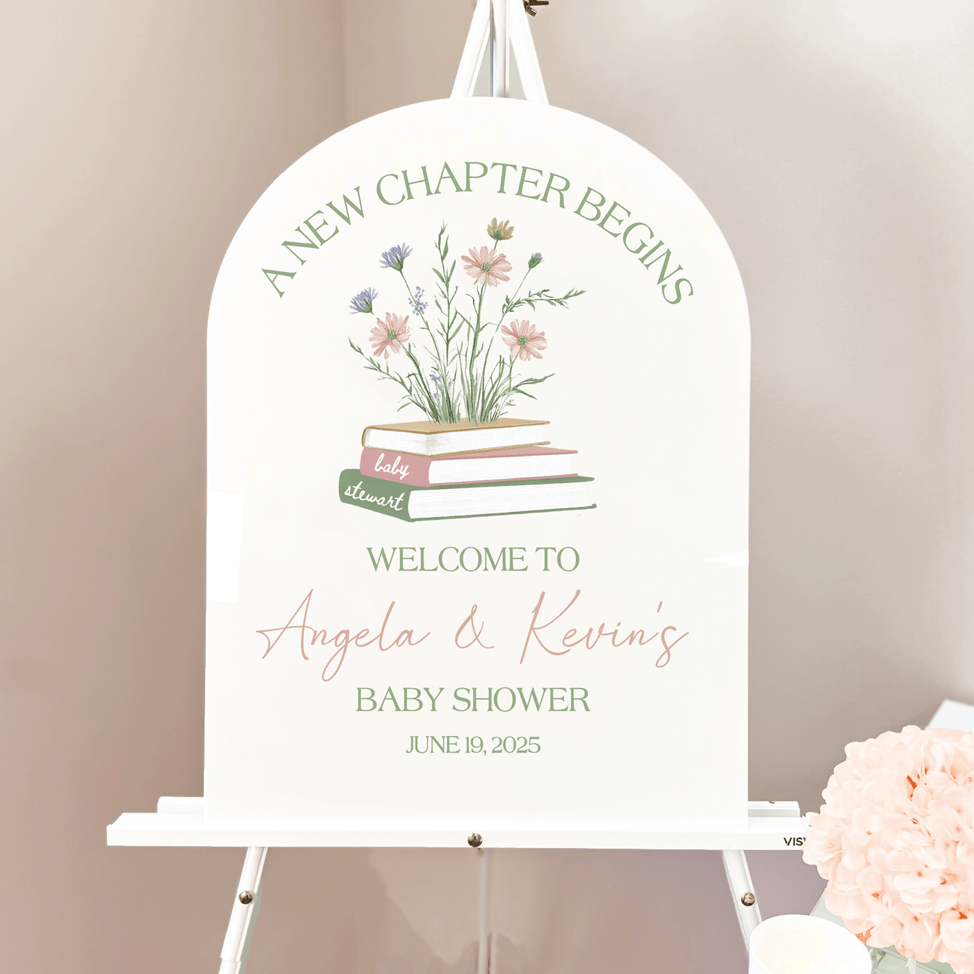 A New Chapter Begins Baby Shower Welcome Sign
