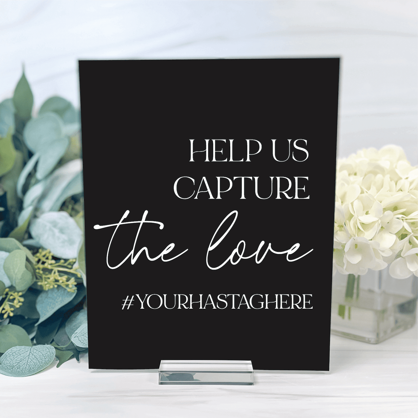 Photo Hashtag Acrylic Table Sign