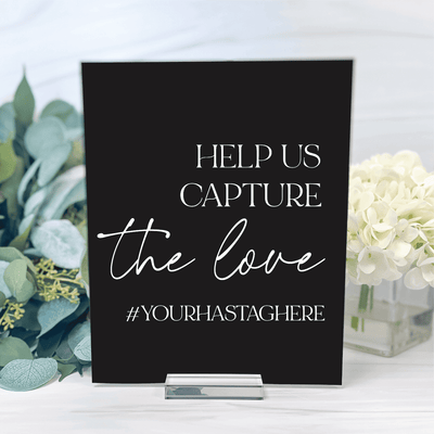 Photo Hashtag Acrylic Table Sign