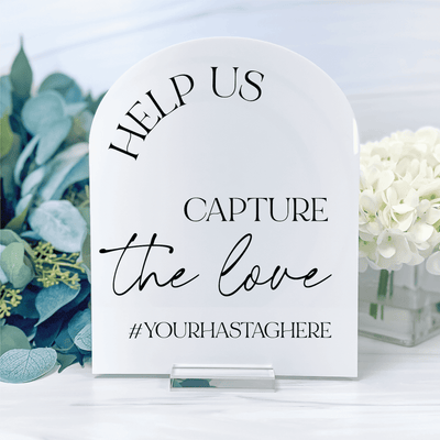 Photo Hashtag Acrylic Table Sign