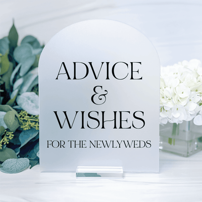 Advice & Wishes for the Newlyweds Acrylic Sign