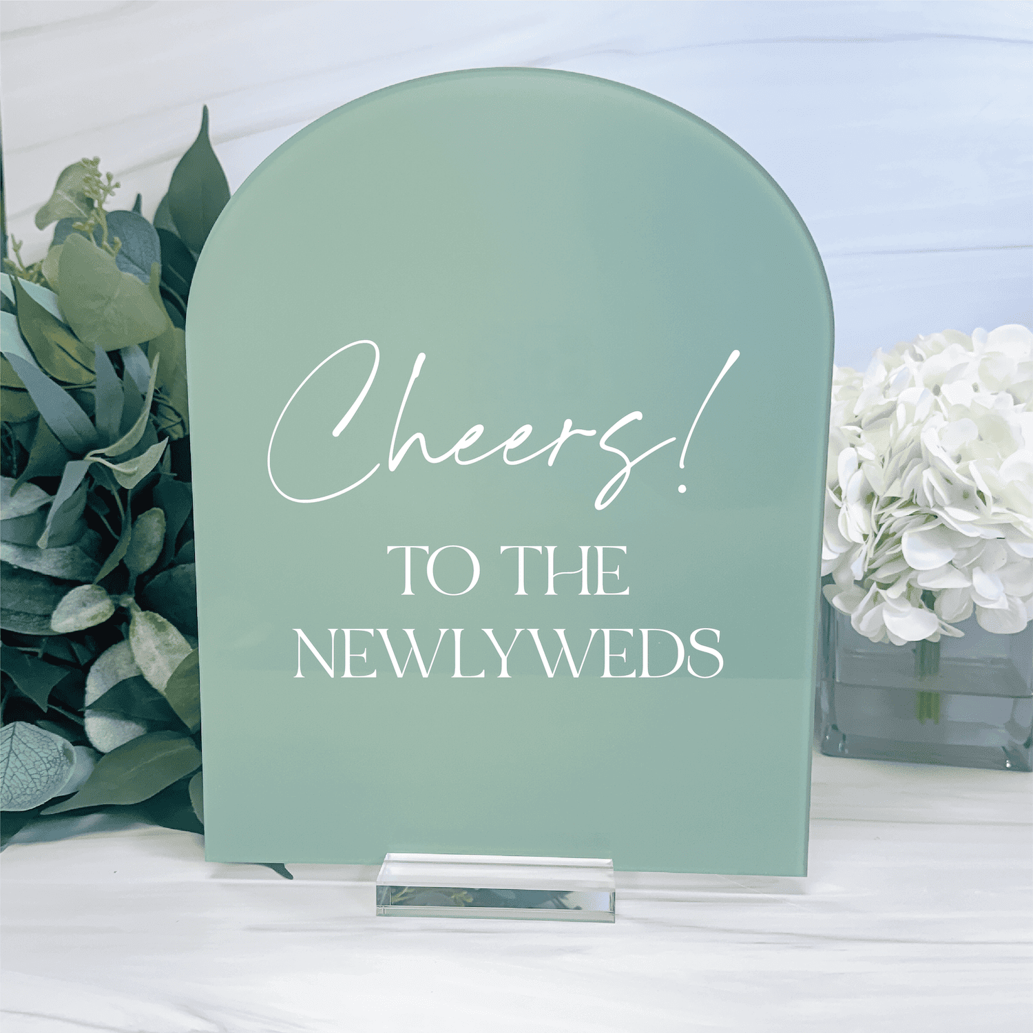Cheers To The Newlyweds Acrylic Wedding Sign