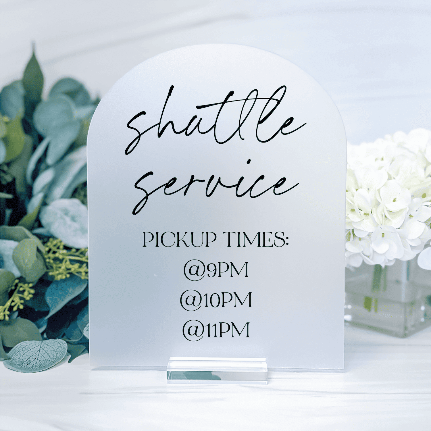 Shuttle Service Wedding Transportation Acrylic Sign | Rubi and Lib ...