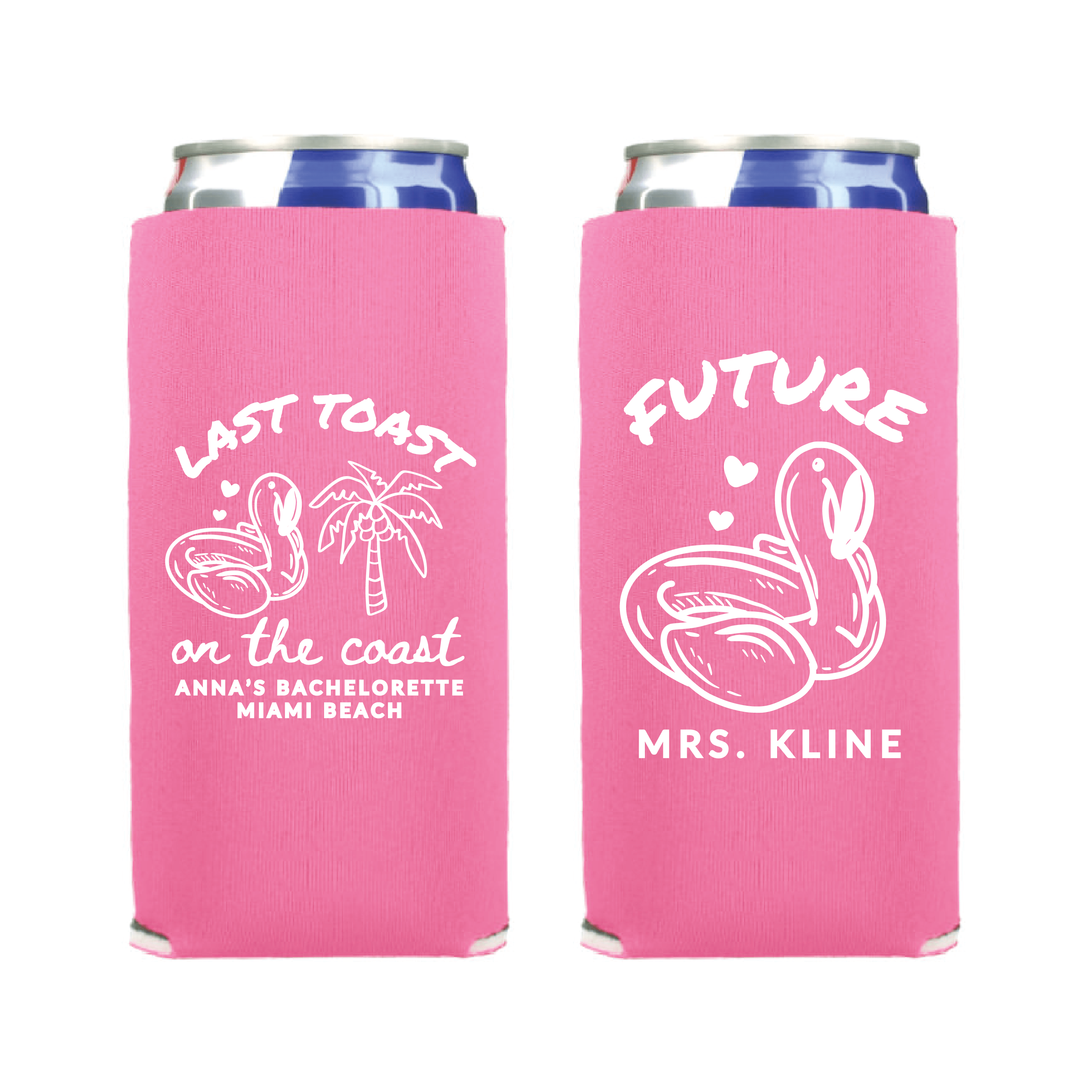 Last Toast On The Coast Bachelorette Slim Can Cooler - Can Cooler - Slim