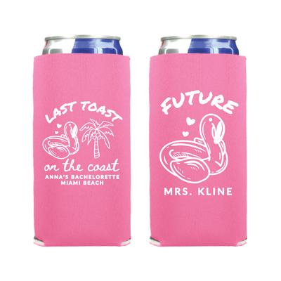 Last Toast On The Coast Bachelorette Slim Can Cooler