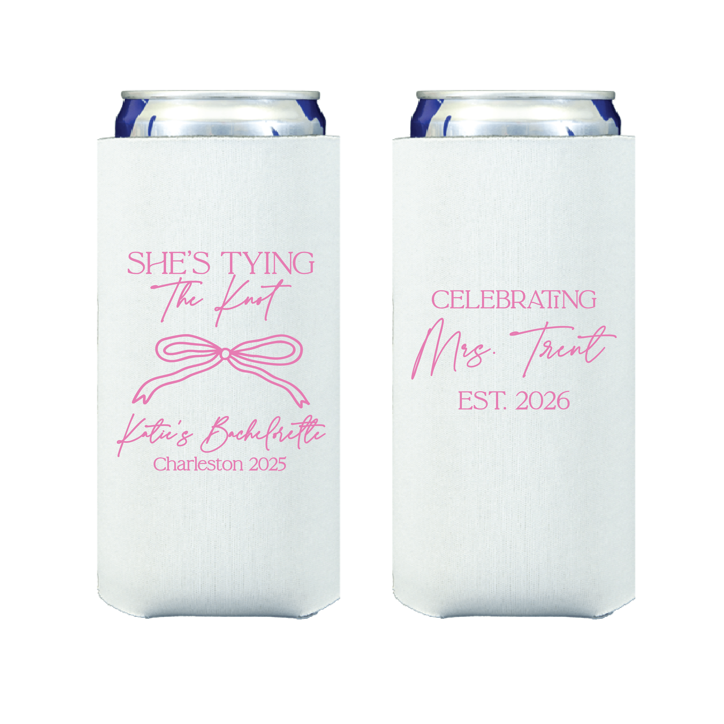 She's Tying The Knot Bachelorette Slim Can Cooler - Can Cooler - Slim