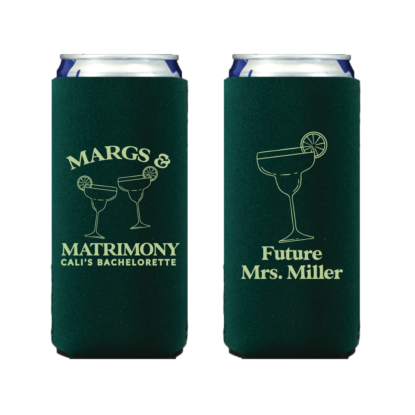 Margs & Matrimony Bachelorette Slim Can Cooler