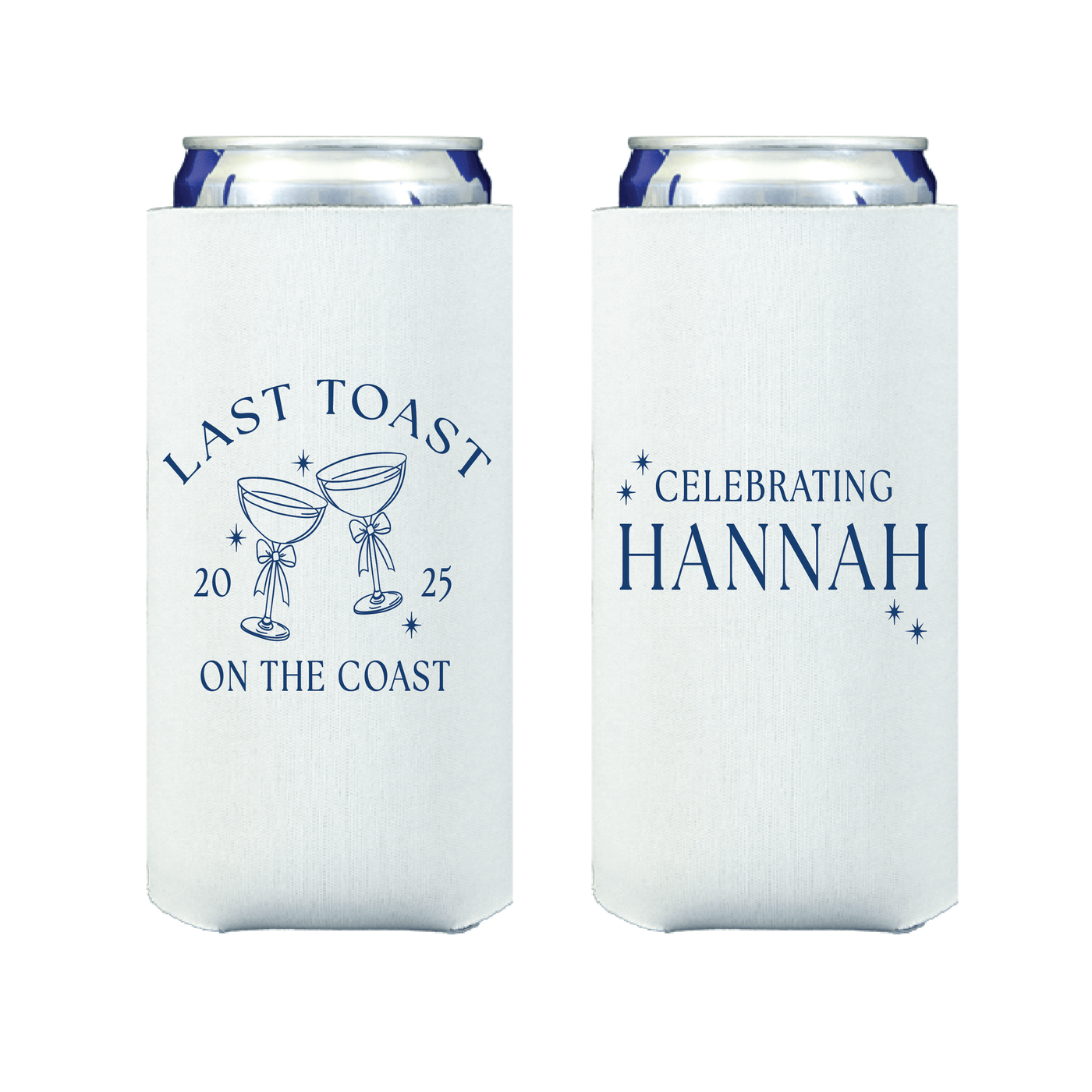 Last Toast On The Coast Bachelorette Slim Can Cooler