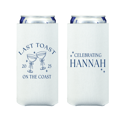 Last Toast On The Coast Bachelorette Slim Can Cooler