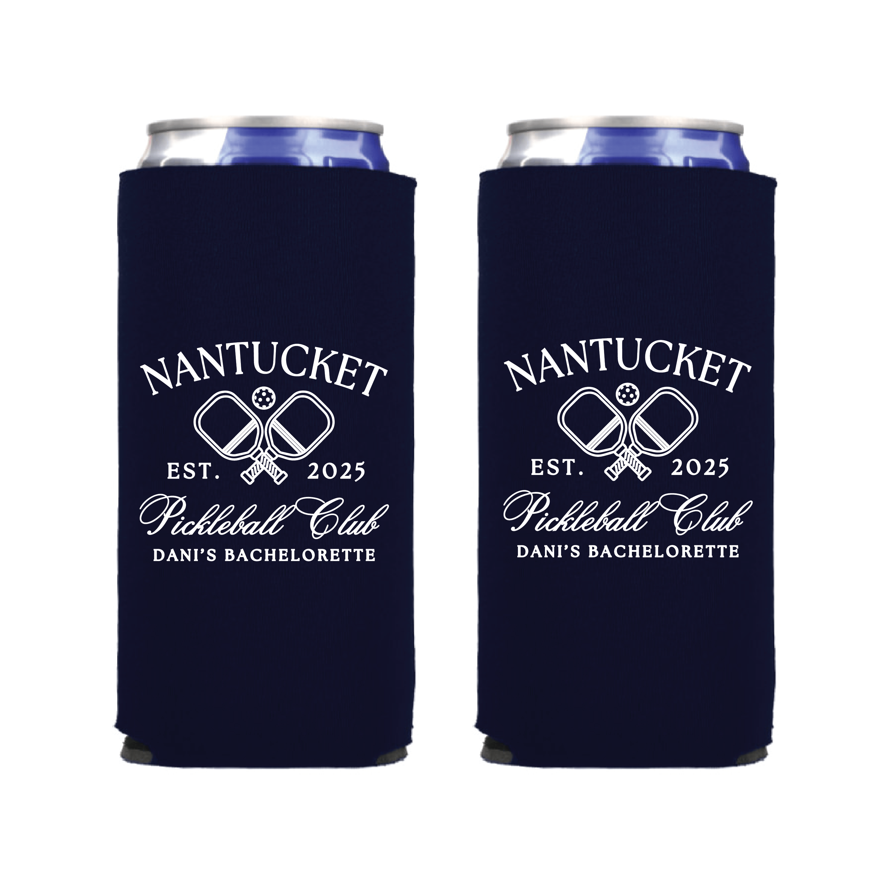 Pickleball Club Bachelorette Slim Can Cooler - Can Cooler - Slim