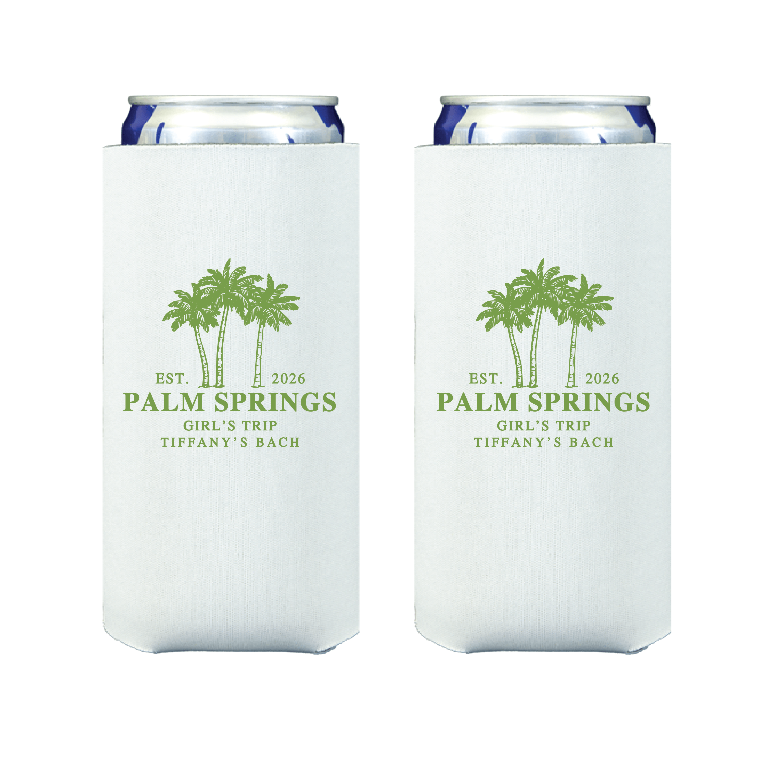 Palm Tree Bachelorette Slim Can Cooler - Can Cooler - Slim