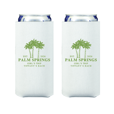 Palm Tree Bachelorette Slim Can Cooler