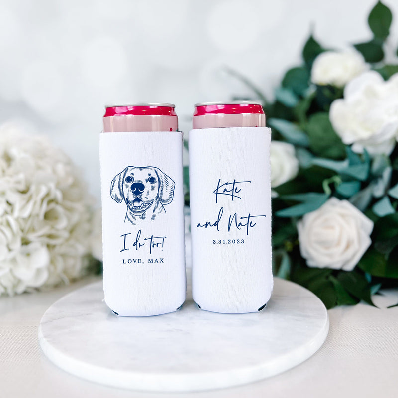 Custom Illustrated Pet Slim Can Holder - Can Cooler - Slim - Pet