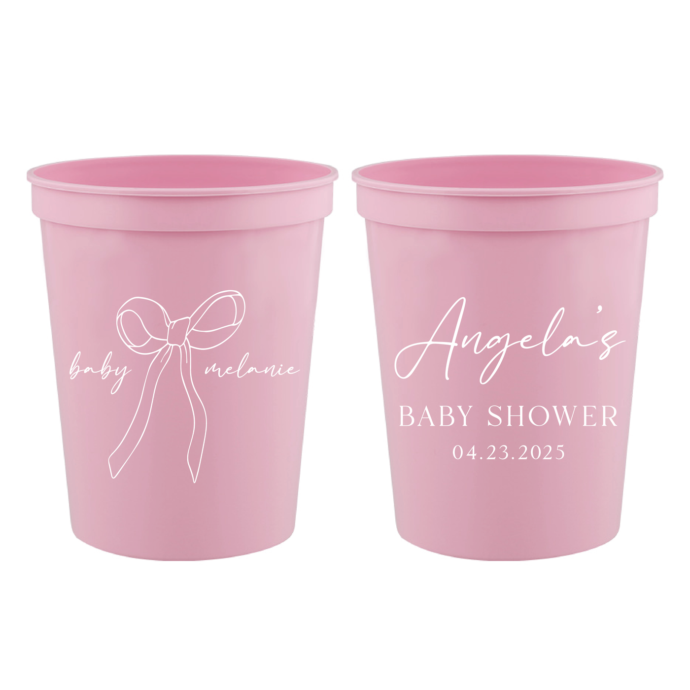 Elegant Bow Baby Shower Stadium Cups