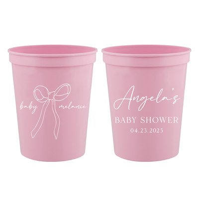 Elegant Bow Baby Shower Stadium Cups