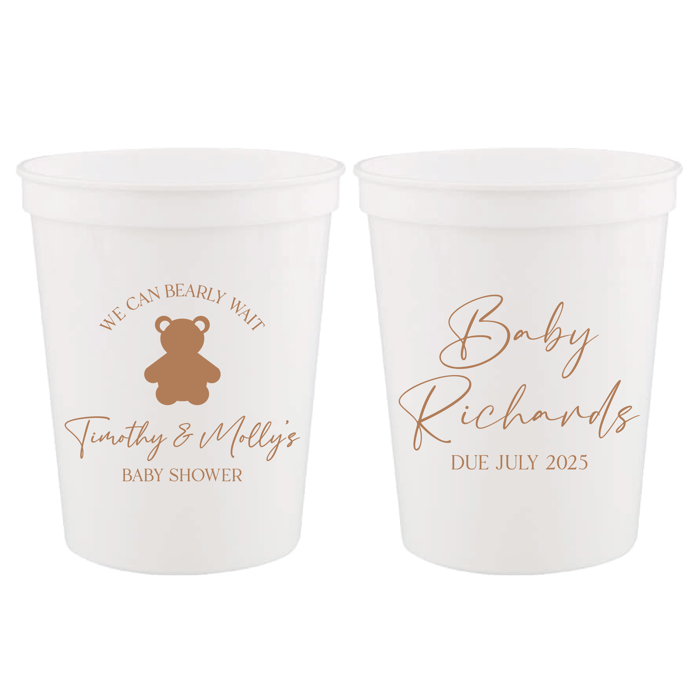 Bearly Wait Baby Shower Stadium Cups