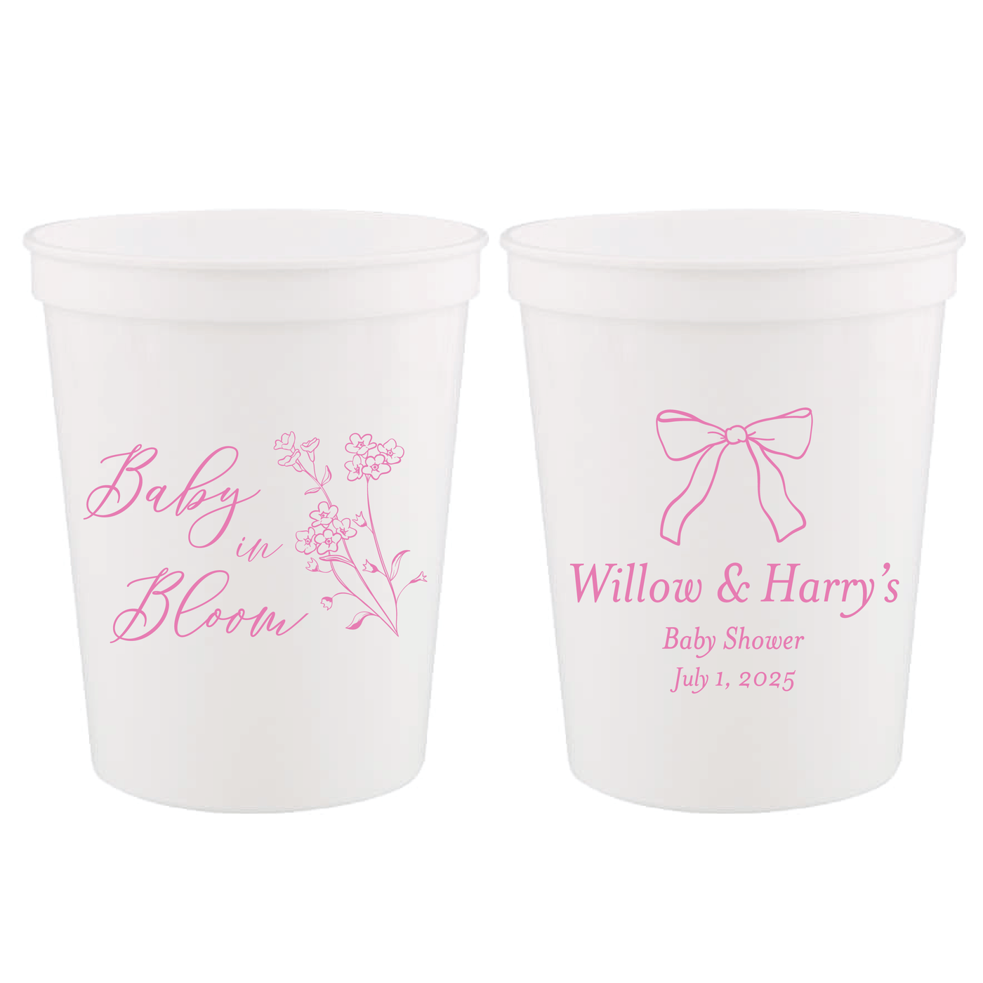 Baby In Bloom Baby Shower Stadium Cups