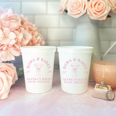 Custom Bows & Babes Bachelorette Stadium Cups