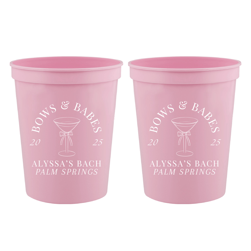 Custom Bows & Babes Bachelorette Stadium Cups - Cups - Stadium - Bachelorette
