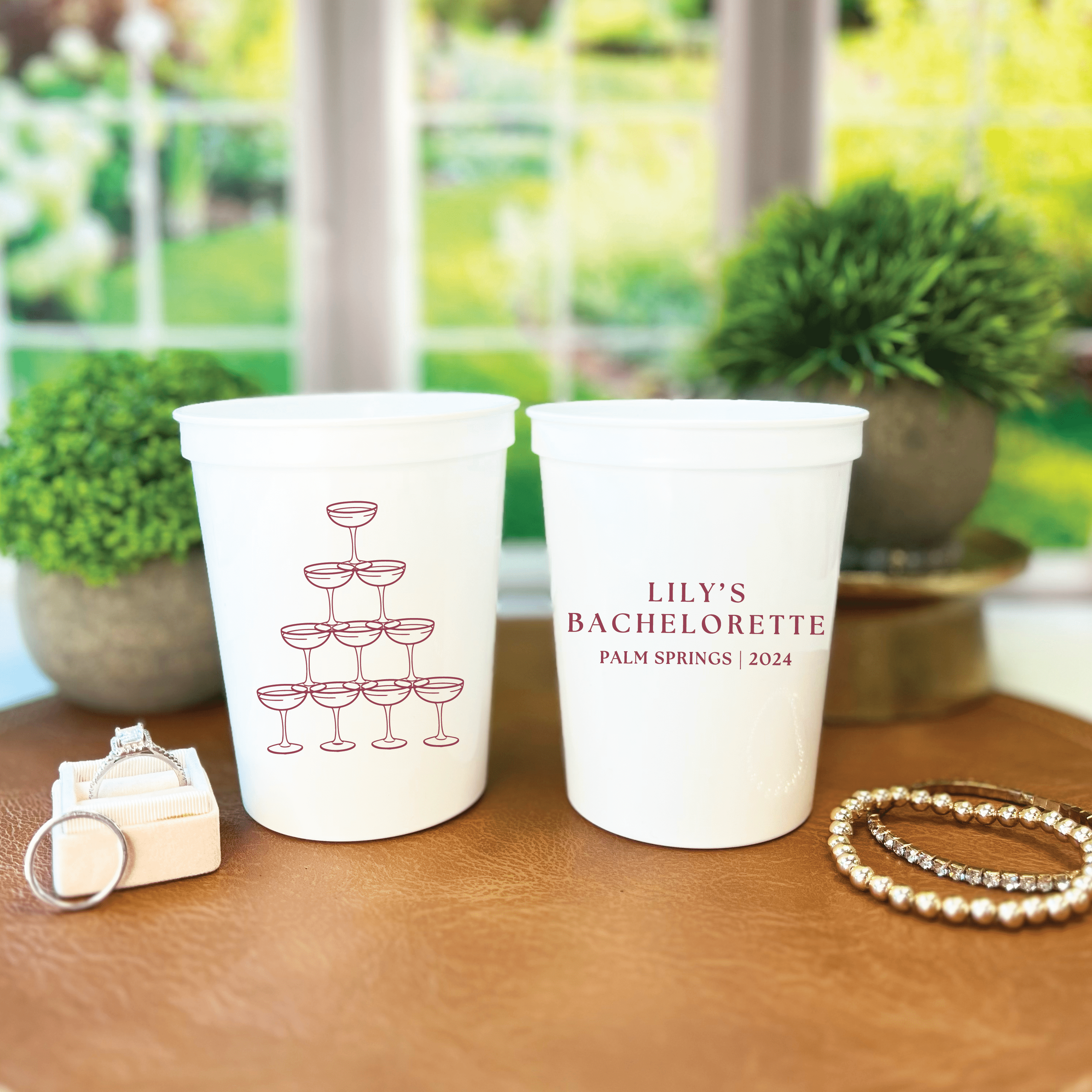 Custom Champagne Tower Bachelorette Stadium Cups - Cups - Stadium - Bachelorette