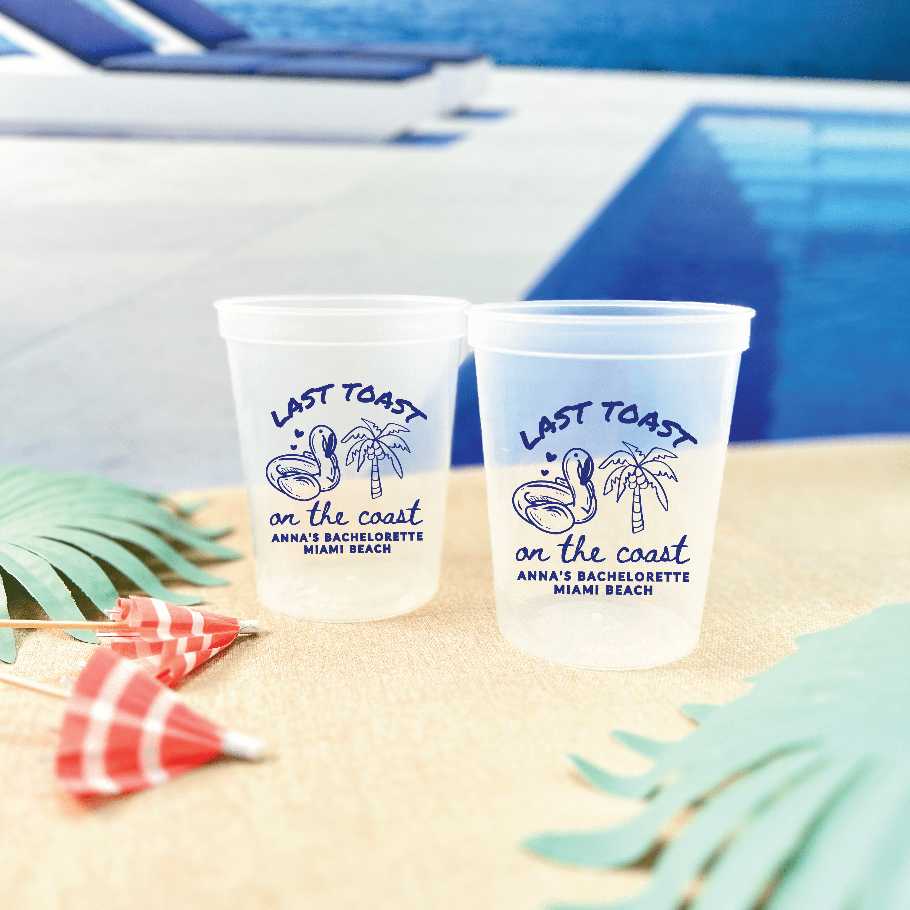 Last Toast on the Coast Bachelorette Stadium Cups - Cups - Stadium - Bachelorette