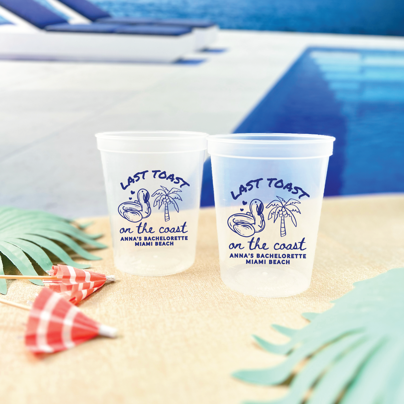 Last Toast on the Coast Bachelorette Stadium Cups