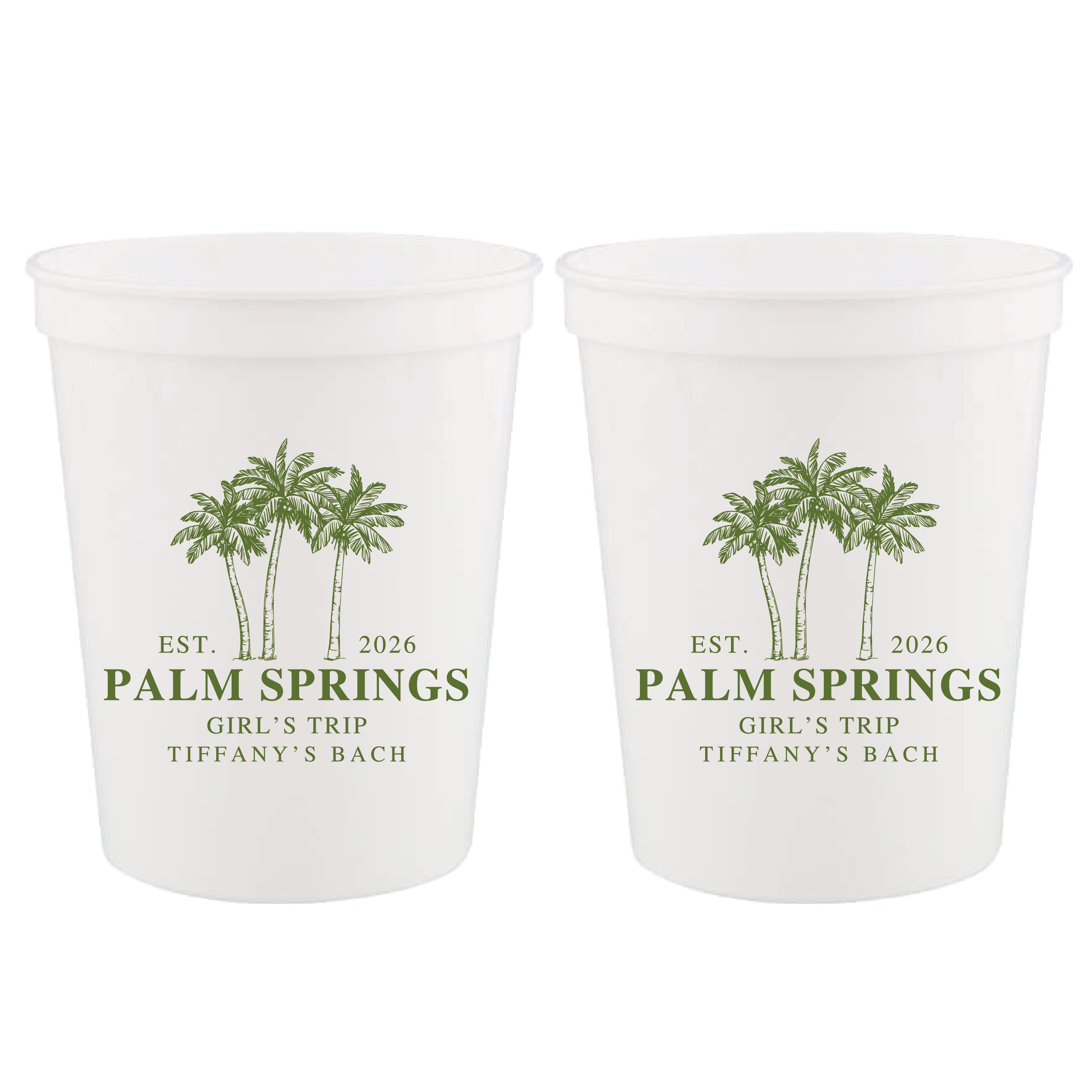 Palm Springs Girl's Trip Bachelorette Stadium Cups - Cups - Stadium - Bachelorette