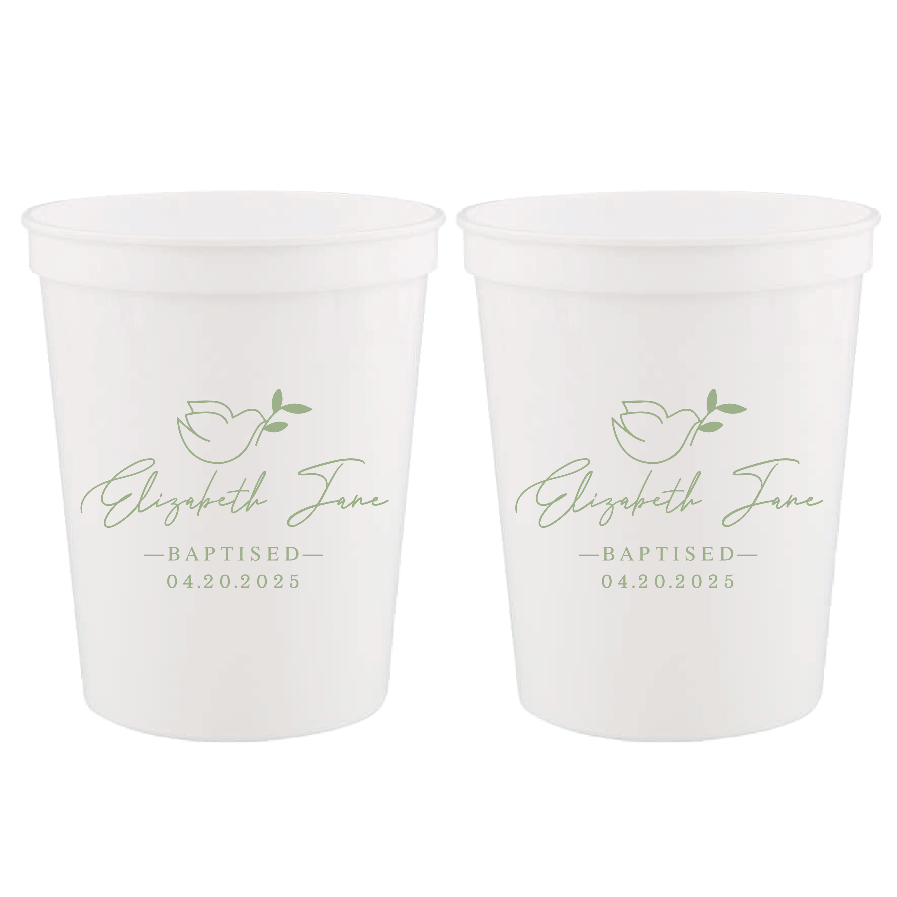 Elegant Dove Baptism/Christening Stadium Cups - Cup - Stadium