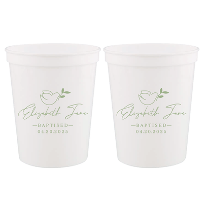 Elegant Dove Baptism/Christening Stadium Cups - Cup - Stadium