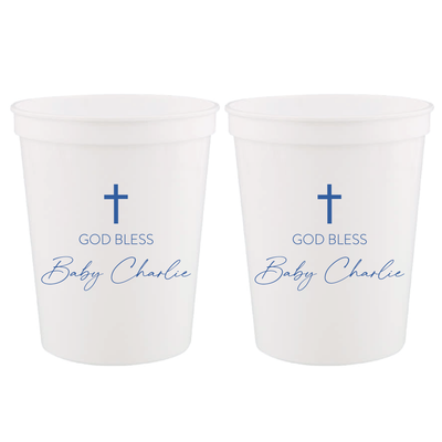 Modern God Bless Personalized Religious Stadium Cups - Cup - Stadium
