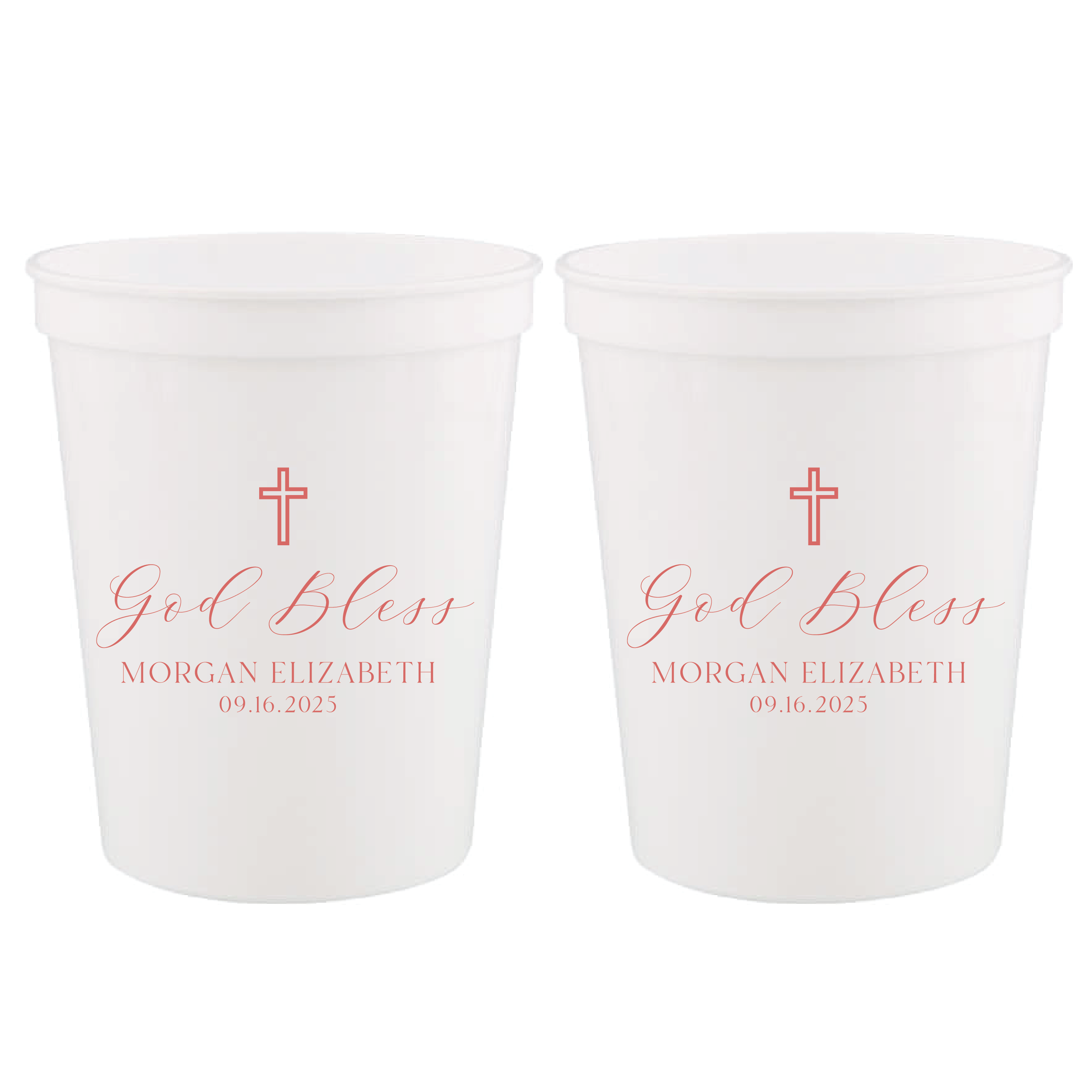 Elegant God Bless Personalized Religious Stadium Cups - Cup - Stadium