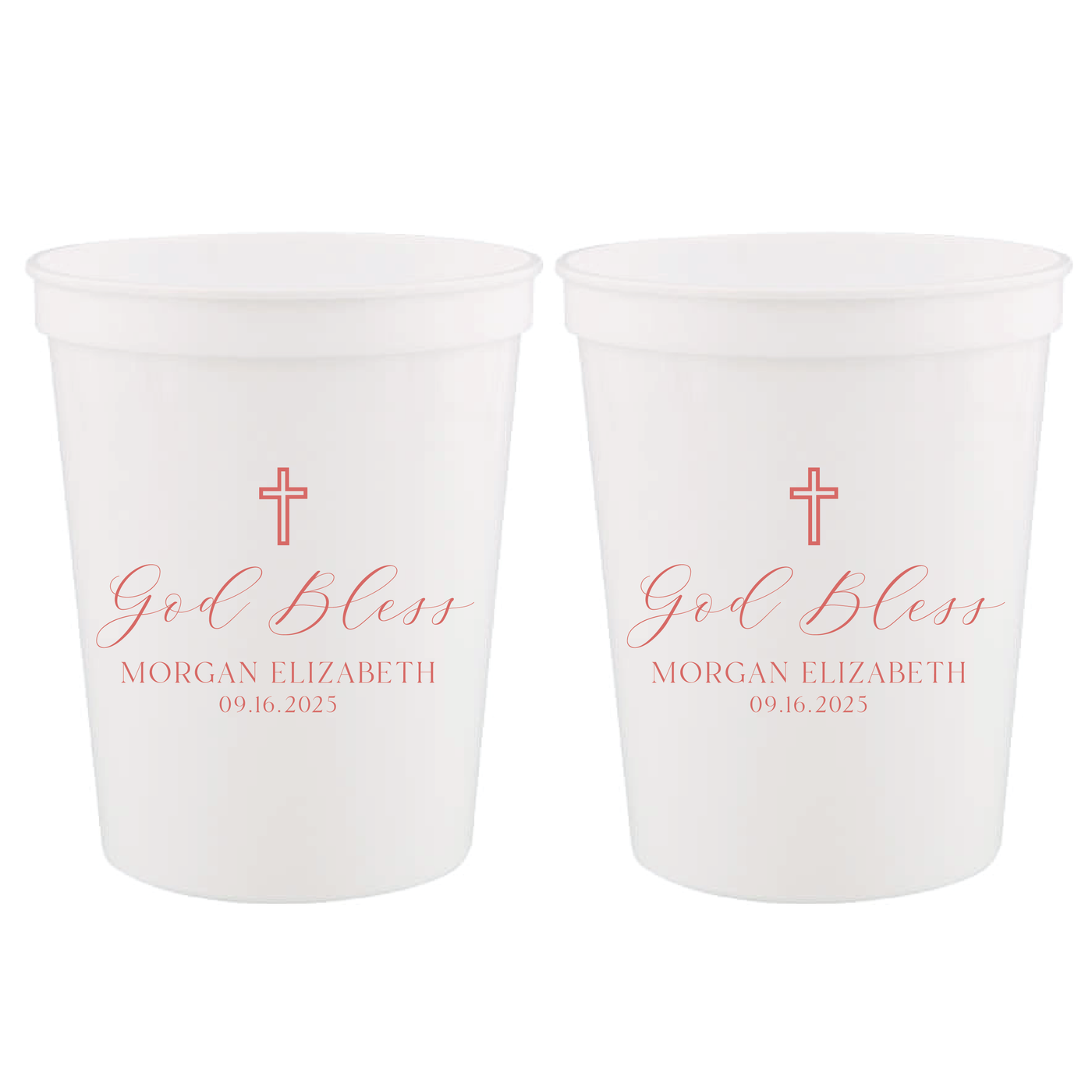 Elegant God Bless Personalized Religious Stadium Cups - Cup - Stadium
