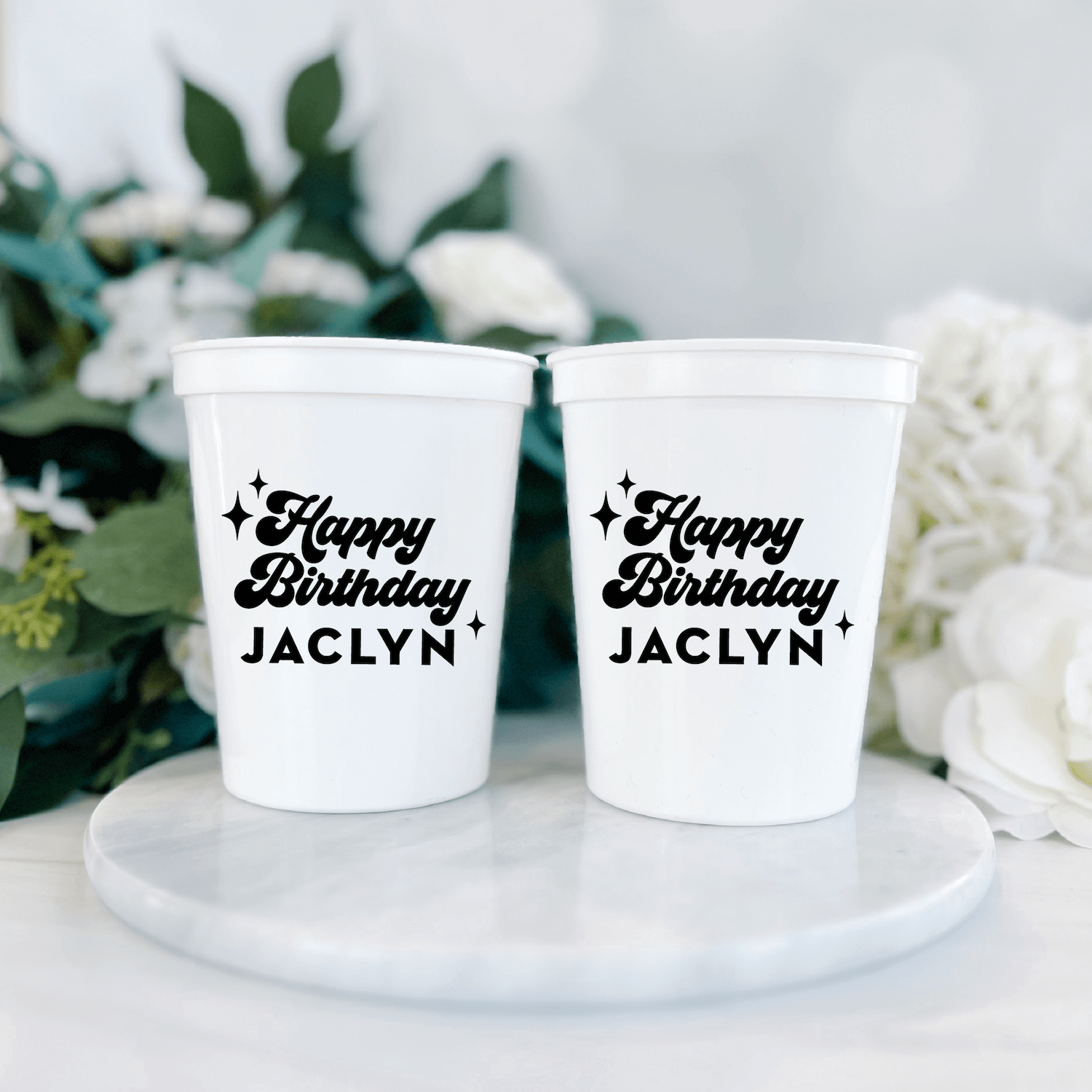 Bold Retro Birthday Stadium Cups