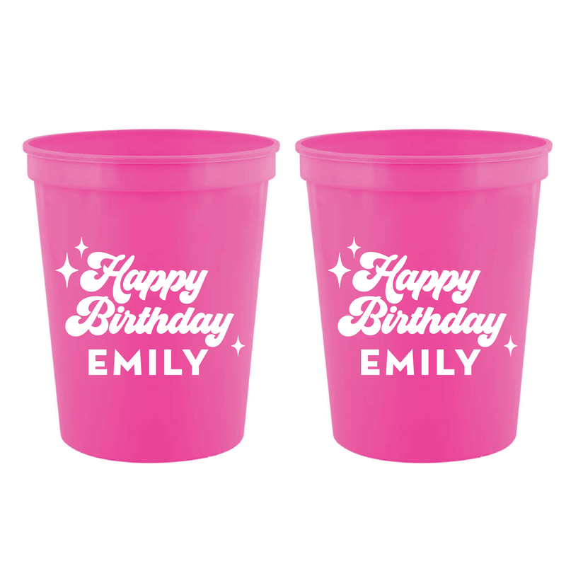Bold Retro Birthday Stadium Cups