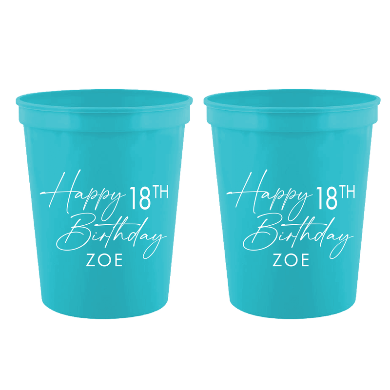 Elegant Milestone Birthday Stadium Cups