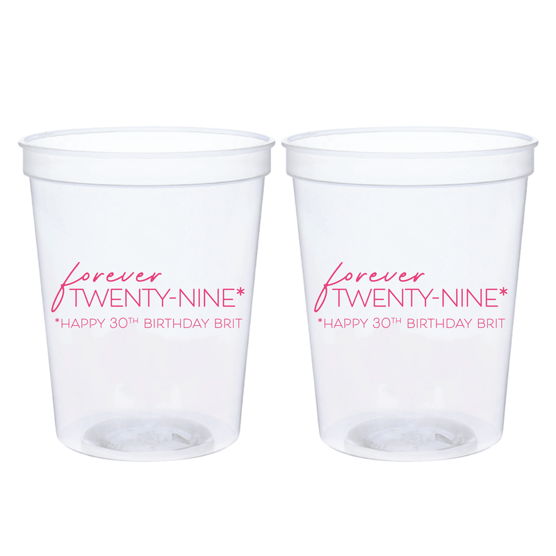 Forever Twenty-Nine Birthday Stadium Cups