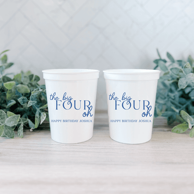 The Big Four Oh Birthday Stadium Cups