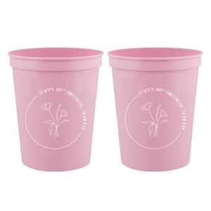 Elegant Floral Birthday Stadium Cups