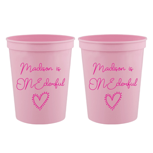 Ms ONEderful Heart Birthday Stadium Party Cups