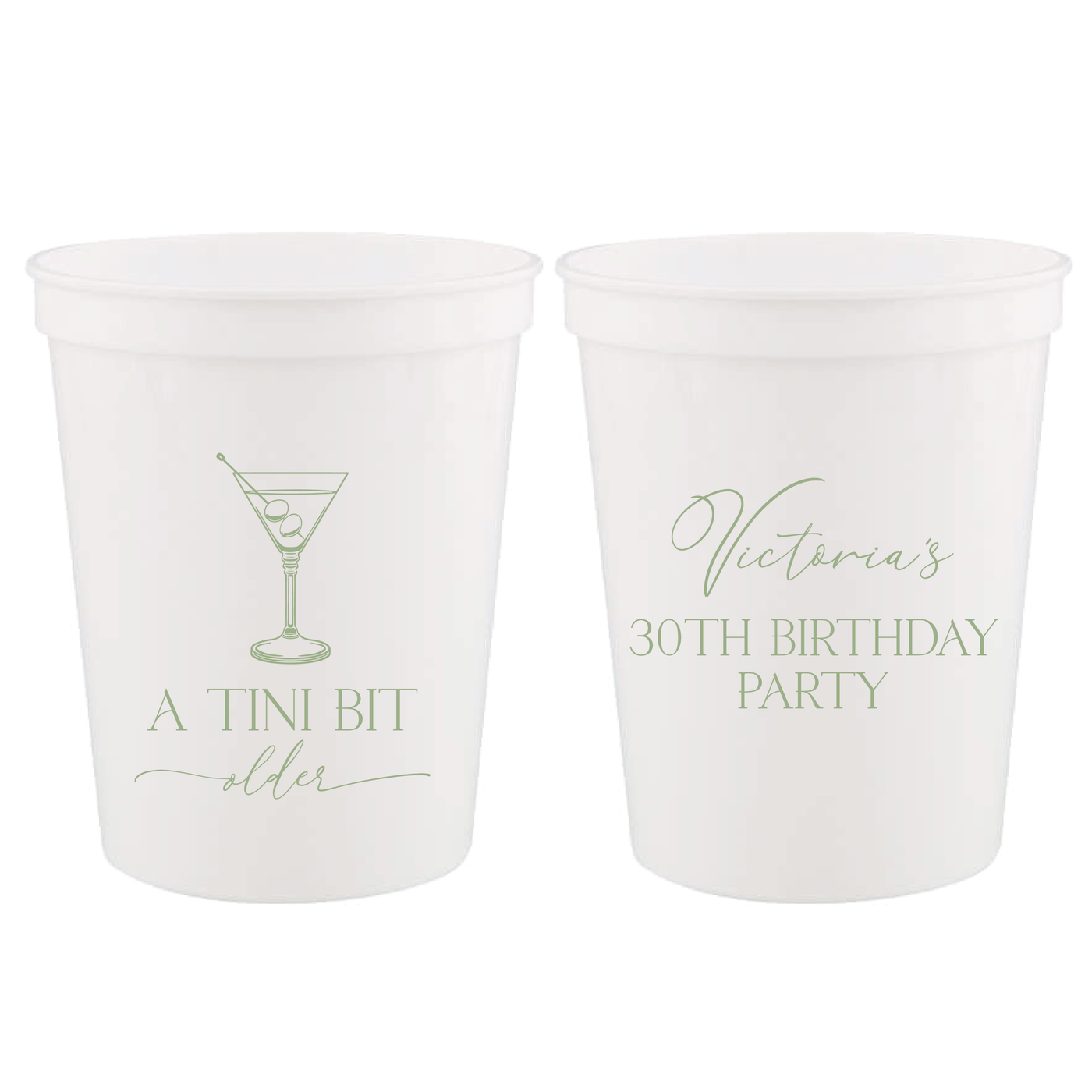 A Tini Bit Older Birthday Stadium Cups