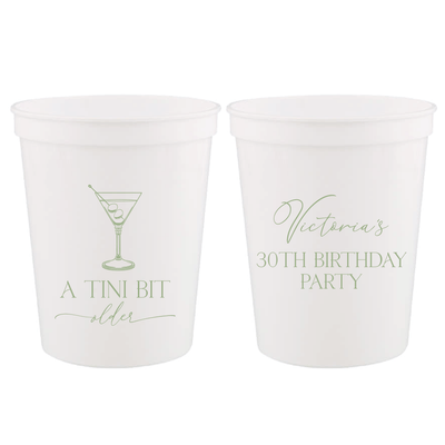 A Tini Bit Older Birthday Stadium Cups