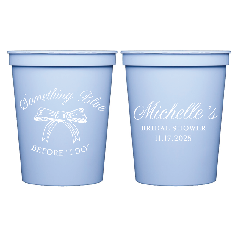 Something Blue Personalized Bridal Shower Stadium Cups - Cup - Stadium