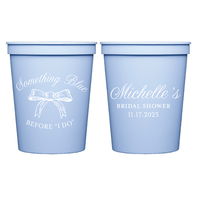 Something Blue Personalized Bridal Shower Stadium Cups