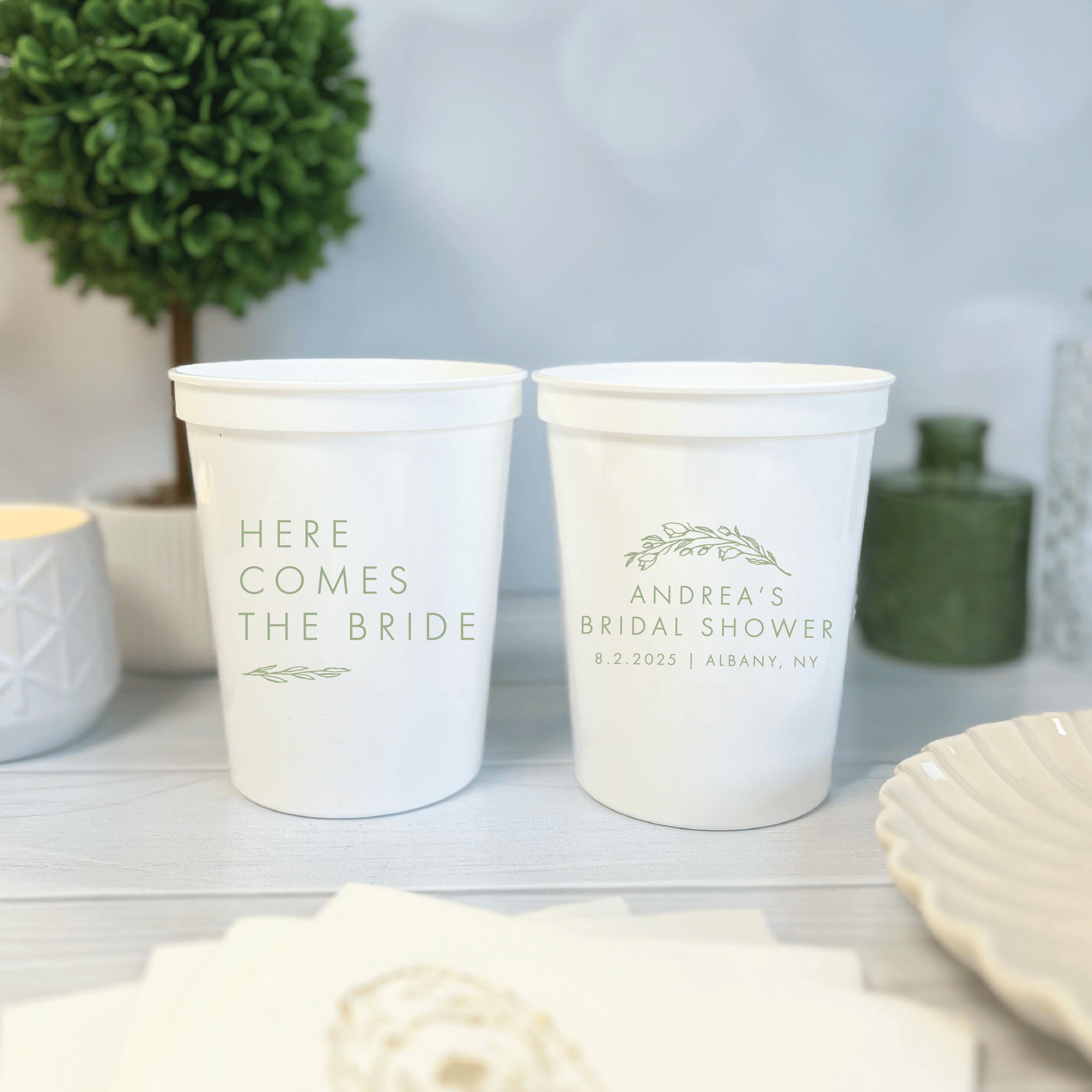 Here Comes The Bride Floral Stadium Cups - Cup - Stadium