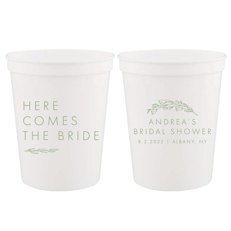 Here Comes The Bride Floral Stadium Cups - Cup - Stadium