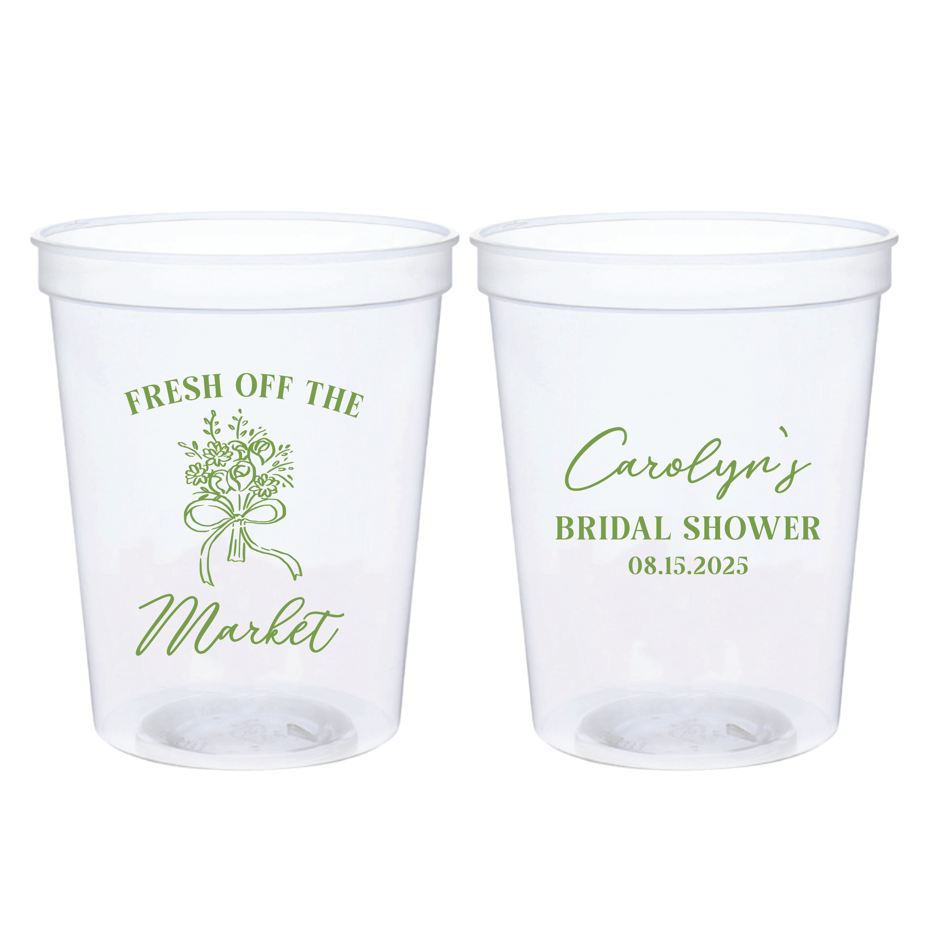 Fresh Off The Market Bridal Shower Stadium Cups