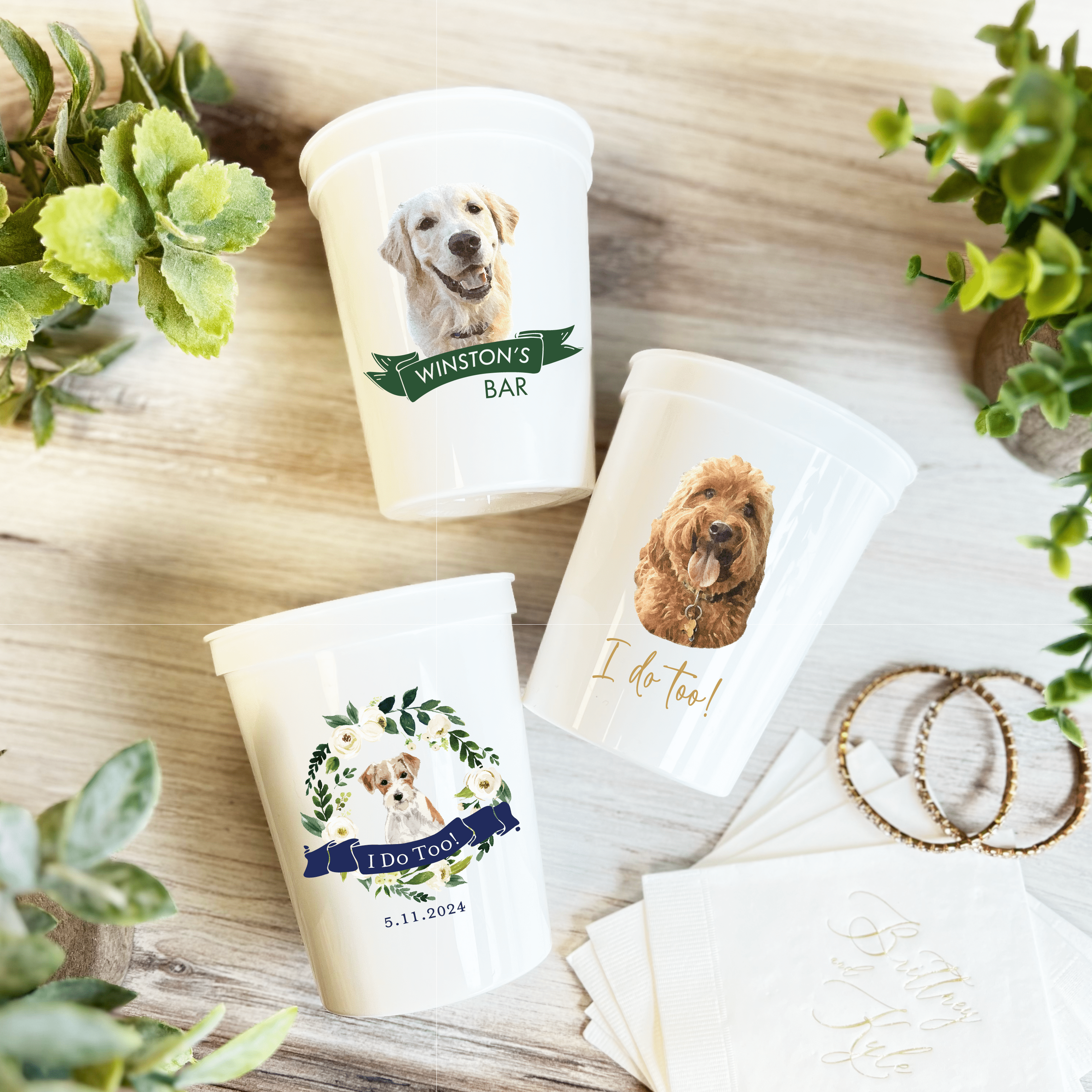 Custom Dog Wedding Stadium Cups - Full Color - Cup - Stadium Full Color Pet