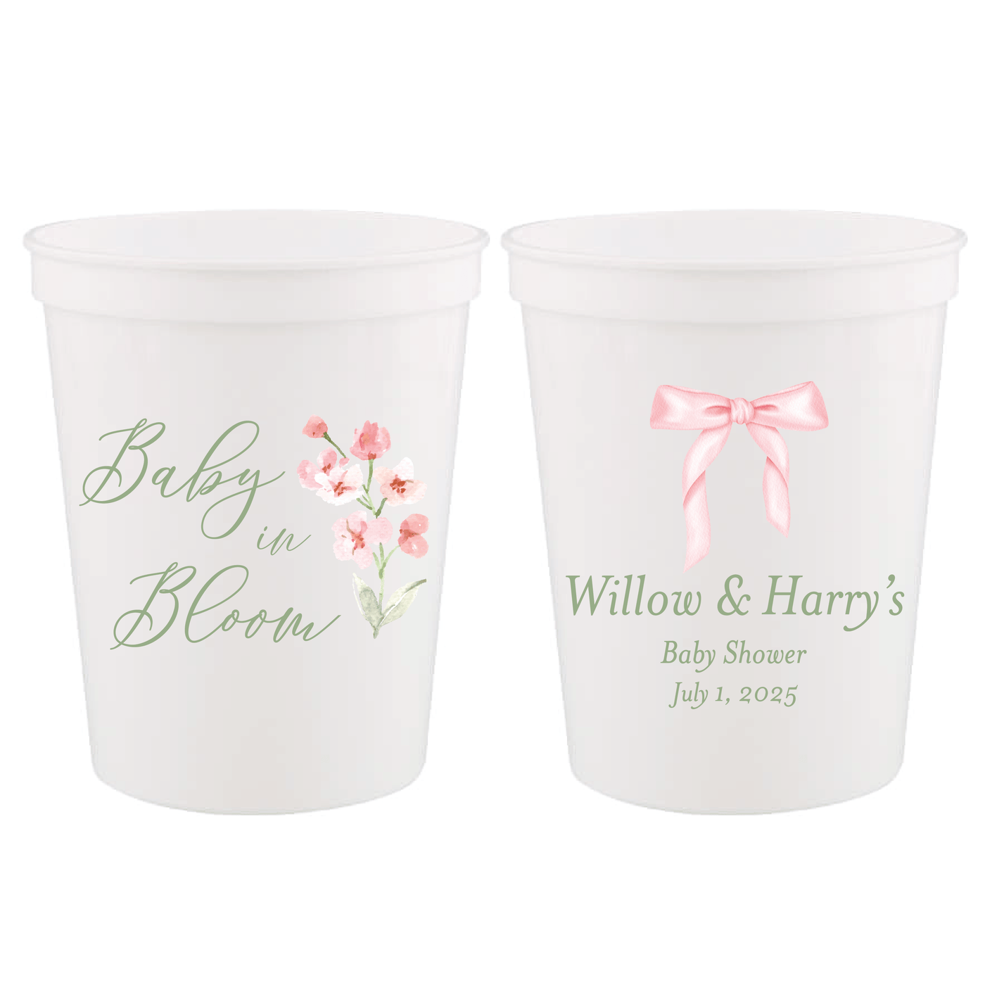 Baby In Bloom Baby Shower Full Color Stadium Cups