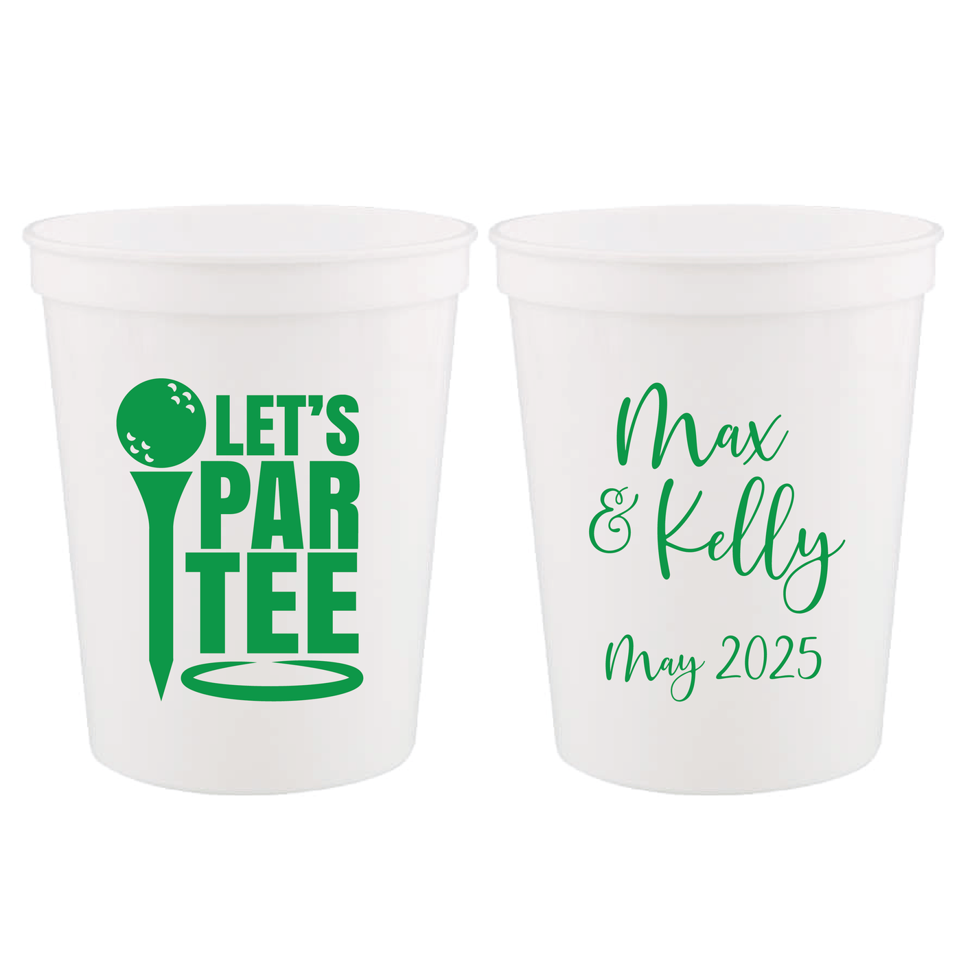 Let’s Par-Tee Wedding Stadium Cups